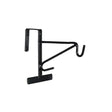 Black metal stubbs door hook with curved loop and adjustable bracket for tack room doors and barn stables
