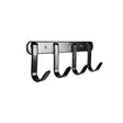 Black metal wall-mounted stubbs four hooker s944 with four curved hooks for maximising storage capacity