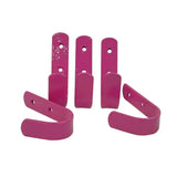 Set of five stubbs general purpose stable hooks in vibrant fuchsia metal with glossy curved design for versatile use