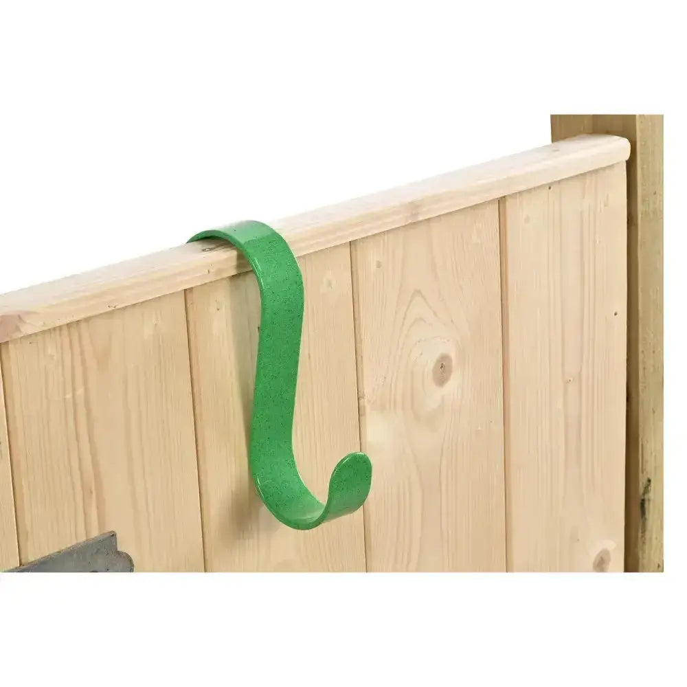 Green metal stubbs giganti-hook with curved s-shaped design ideal for stable hooks and tack rooms
