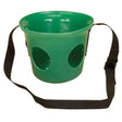 Green plastic stubbs grazer muzzle pony s7521 with two oval cutouts and black adjustable strap for easy wear