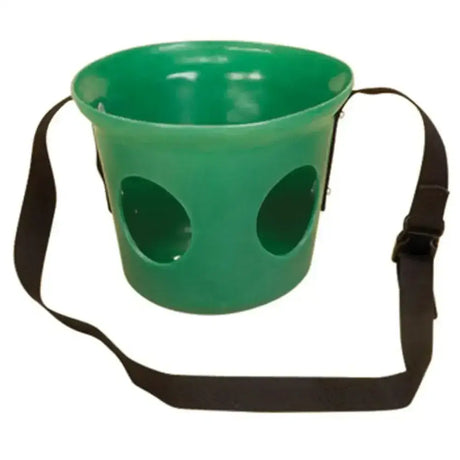 Green plastic stubbs grazer muzzle pony s7521 with two oval cutouts and black adjustable strap for easy wear