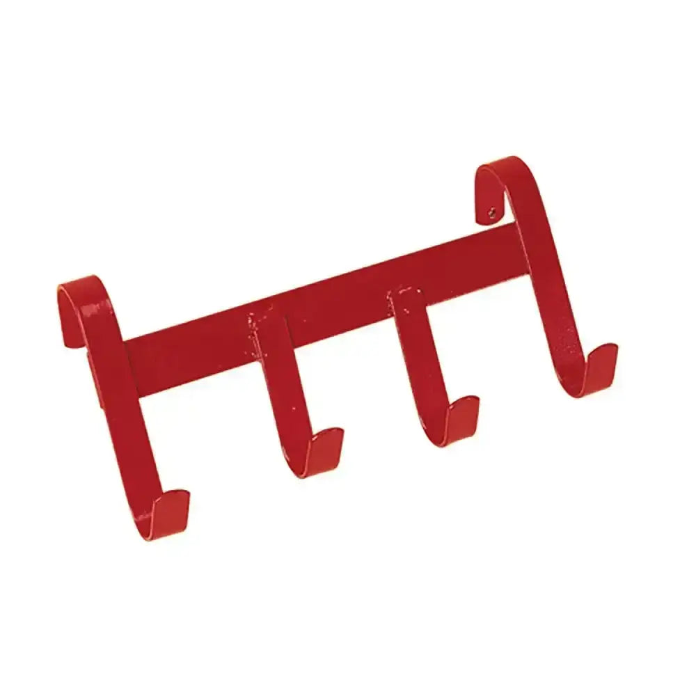 Red metal wall-mounted stubbs handy hanger s94 four hook model with four curved hooks for easy hanging