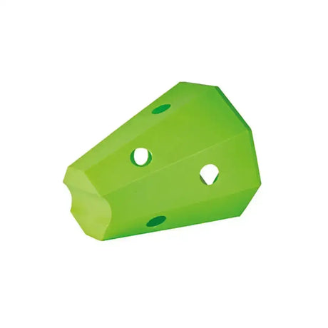 Bright green cheese-shaped silicone toy with three holes for stubbs hay roller pony s418 roller pony use
