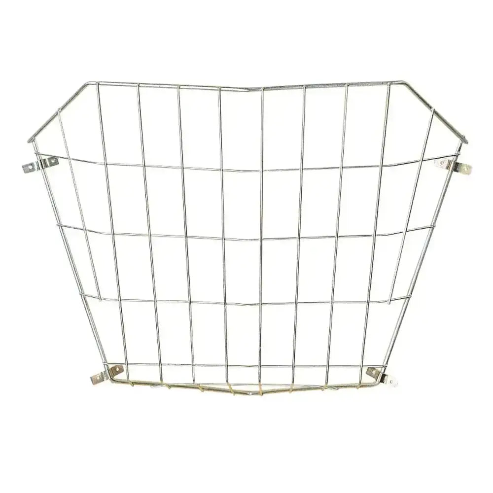 Silver wire mesh stubbs haysaver corner rack with hexagonal shape and reinforced corners substantially reduces wastage