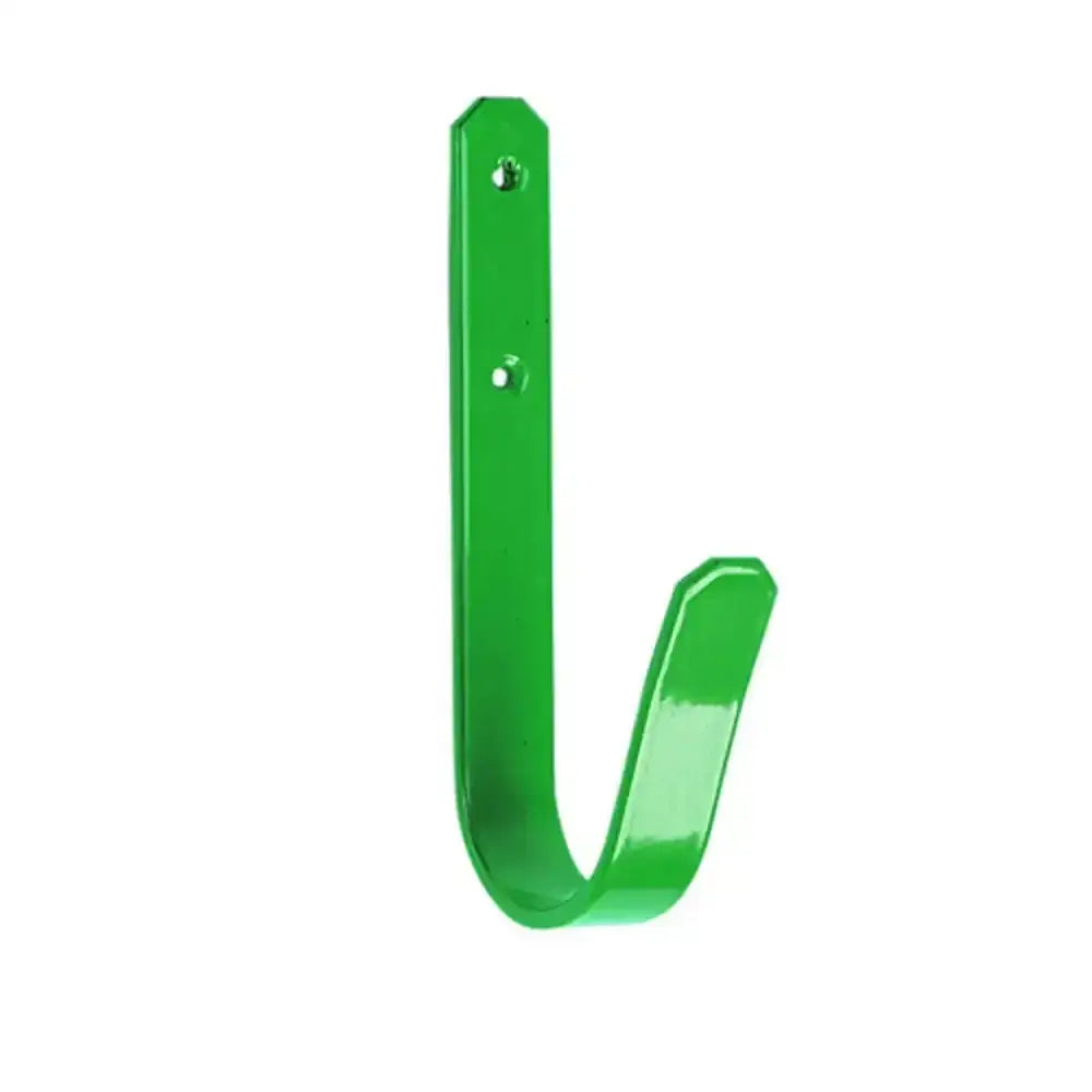 Bright green metal stubbs headcollar hook s28 with smooth glossy finish and two mounting holes for easy fixing