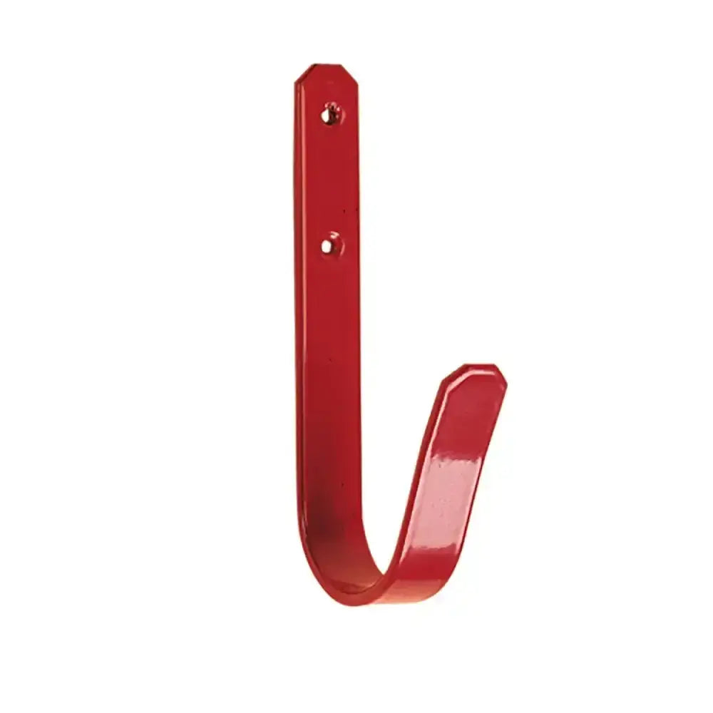 Red metal stubbs headcollar hook s28 with glossy finish and two mounting screws for secure headcollar use