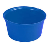 Solid blue stubbs heavy duty feed bowl made of strongest plastic with smooth rim and tapered sides for easy feeding