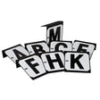 Black and white dressage letters markers with bold uppercase letters from stubbs hook hook-on version set of 8 letters