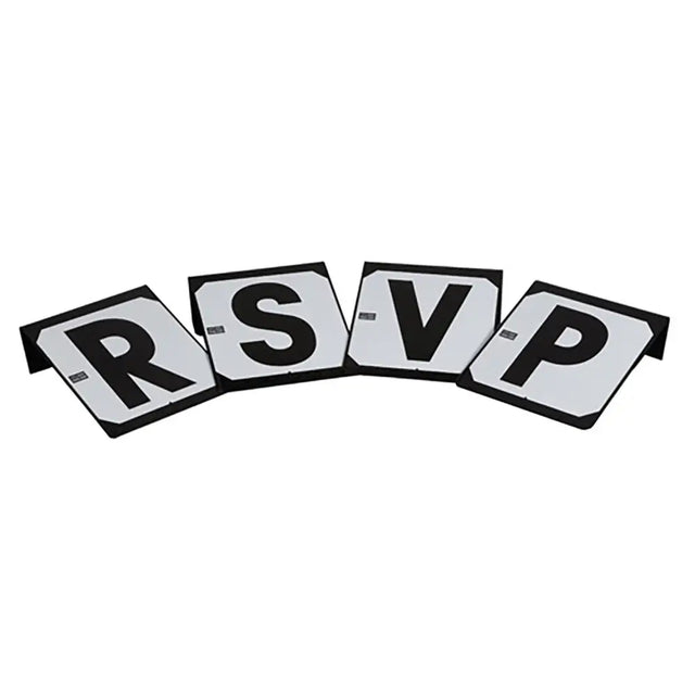 Black and white rsvp dressage letters markers with sleek modern design by stubbs hook best selling tread-in