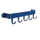 Blue metal wall-mounted stubbs hook shelfie s5528 with five curved hooks made from strong steel shelfie
