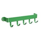 Green metal wall-mounted stubbs hook shelfie s5528 with five strong steel hooks for organized hanging