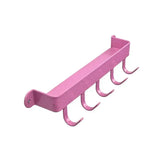 Pink metal wall-mounted stubbs hook shelfie s5528 with five curved hooks made of strong steel shelfie for hanging items