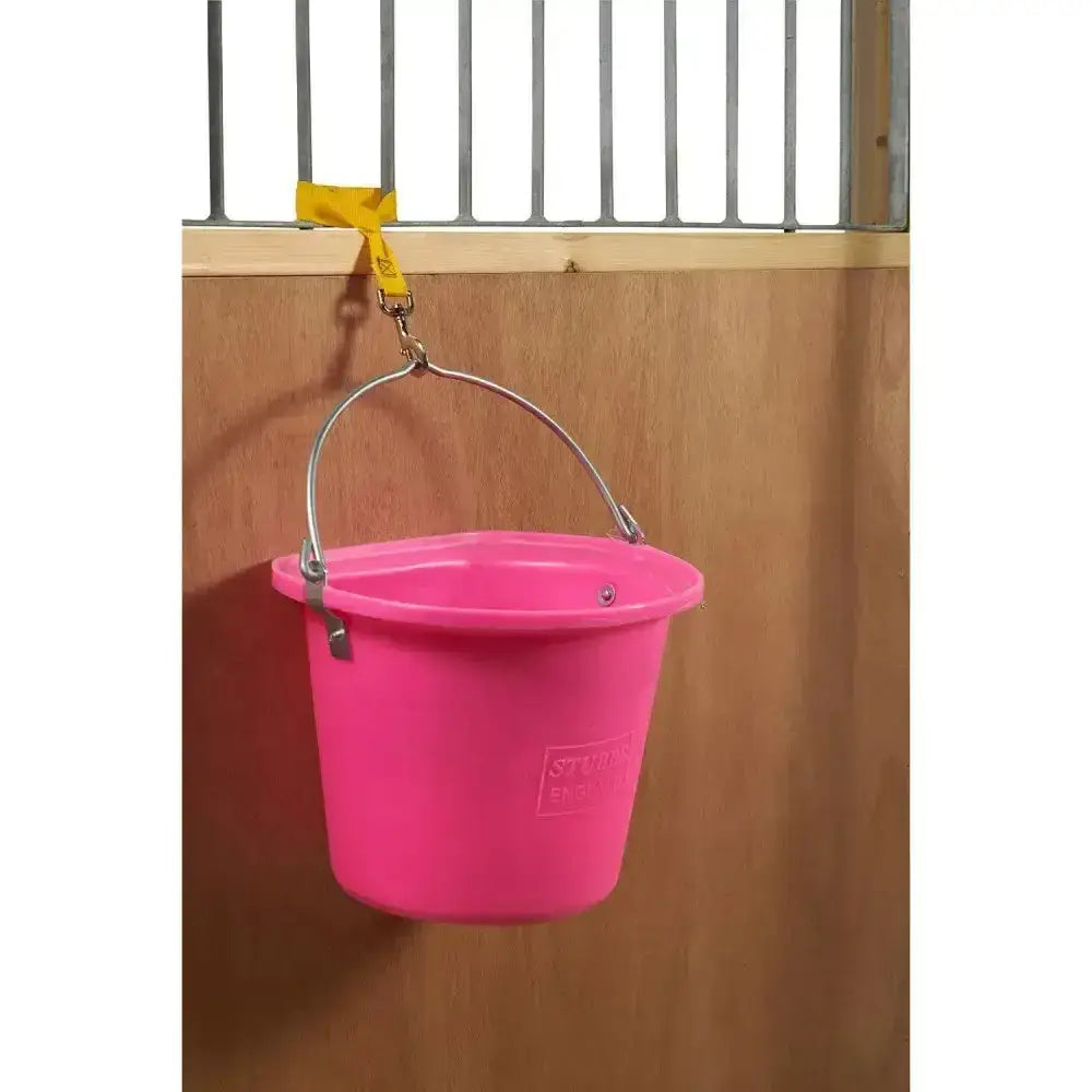 Bright pink stubbs hook up s8500 plastic bucket with metal handle and webbing loop for horse stable use