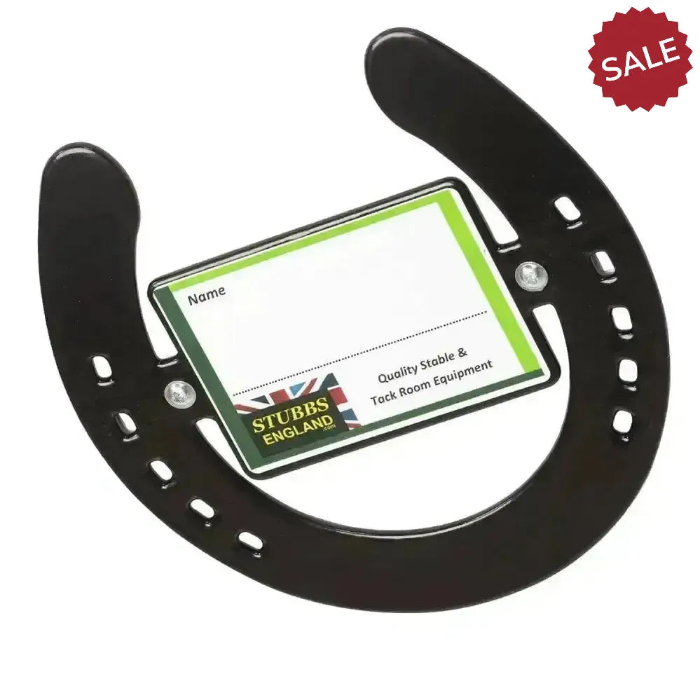 Stubbs Horseshoe Stable Nameplates Black Stable Nameplates