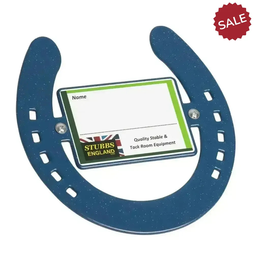 Stubbs Horseshoe Stable Nameplates Blue Stable Nameplates