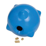 Blue plastic stubbs horsey ball s421 dog treat dispenser shaped like cartoon animal head capably handles easy filling