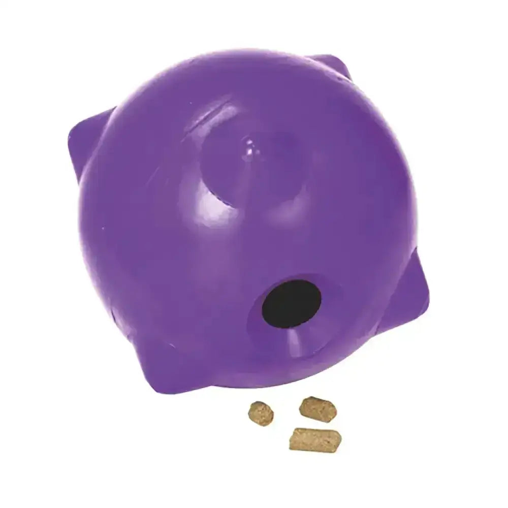 Purple plastic cat-shaped stubbs horsey ball s421 with black opening capably handles easy filling