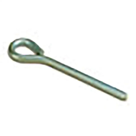 A silver metallic split pin with looped end and straight shaft for stubbs jump cups js42 spare pins js423p use