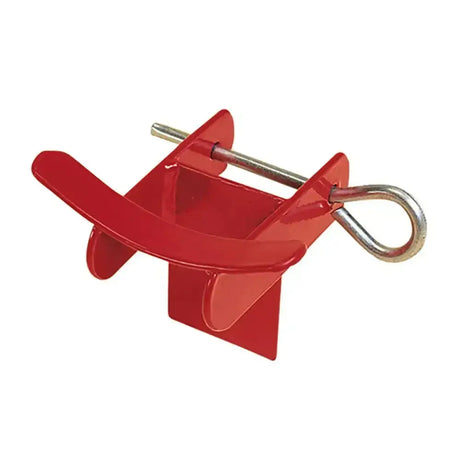 Red metal stubbs jump cups lightweight model with stubbyfine coated threaded rod and silver hook grabber