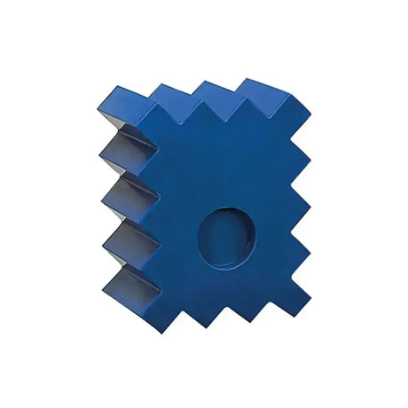 Blue metallic stubbs jump pole block with unique edge design and multiple pole location for horse training