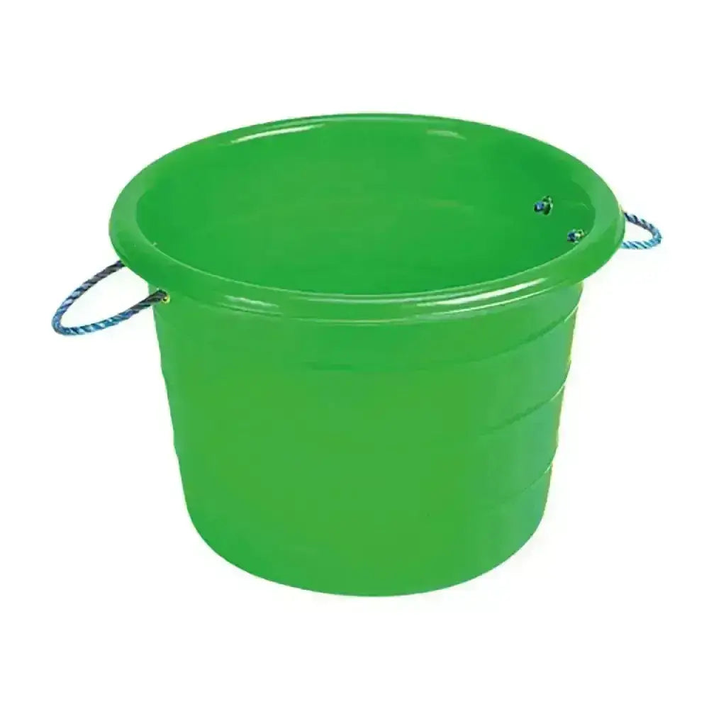 Bright green stubbs large manure bucket with stout rope handles and reinforced eyes for heavy-duty use