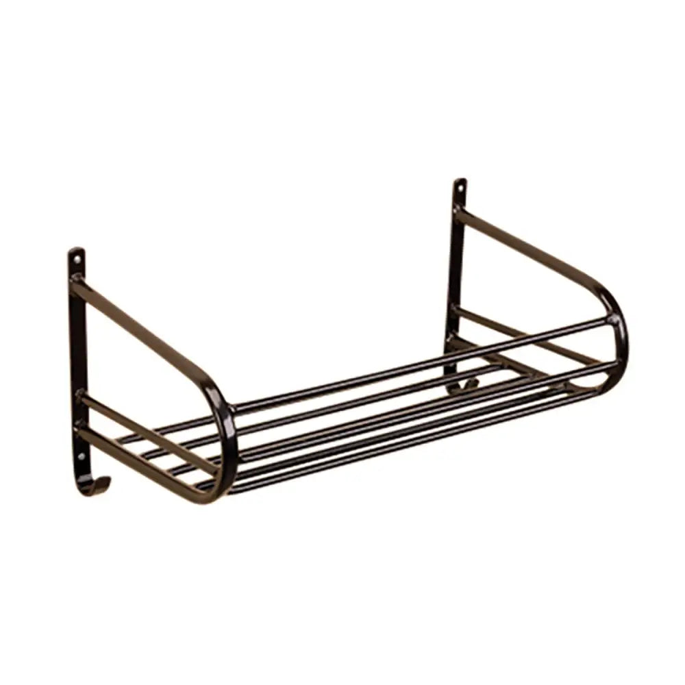 Black metal stubbs luggage rack s2304 with curved ends and horizontal bars to prevent smaller items dropping