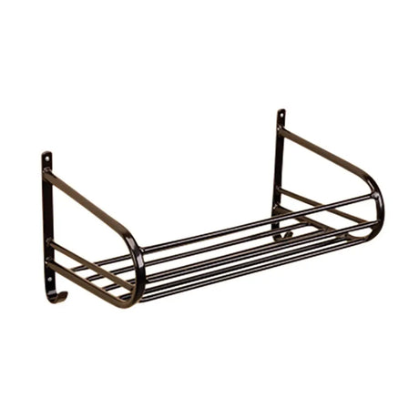 Black metal stubbs luggage rack s2304 with curved ends and horizontal bars to prevent smaller items dropping