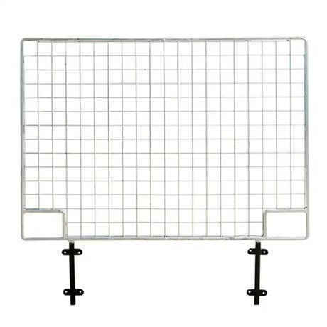 Silver metal stubbs mesh door grid large panel with black mounting brackets and sturdy mesh door grid design