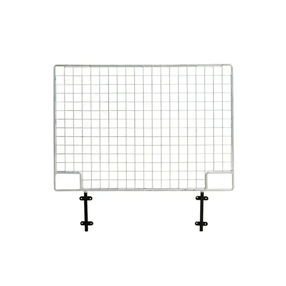 Silver wire mesh stubbs mesh door grid small s38m35 panel with black mounting brackets for secure installation