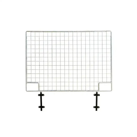 Silver wire mesh stubbs mesh door grid small s38m35 panel with black mounting brackets for secure installation