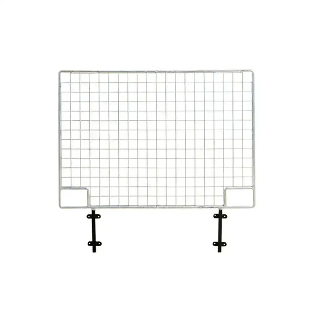 Silver wire mesh stubbs mesh door grid small s38m35 panel with black mounting brackets for secure installation