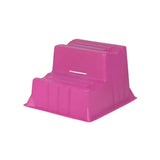 Bright pink plastic two-step stool with modern design stubbs mountie s521 perfect for home use