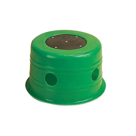 Green plastic stubbs mounting block s52 step stool with mesh top side holes and sharp corners for stable mounting