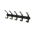 Black metal stubbs multi coat rack with five evenly spaced hooks for hanging in coat hooks s955 design