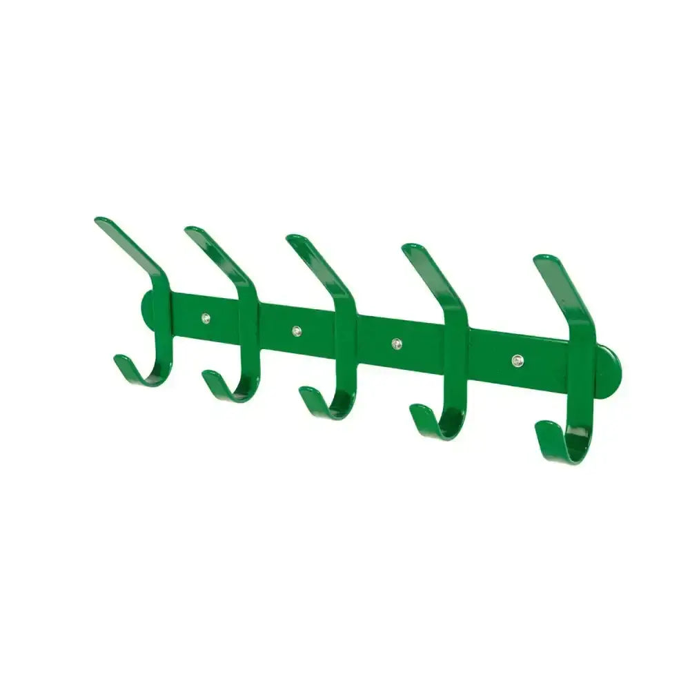 Green metal stubbs multi coat rack with five evenly spaced hooks perfect for organized hanging s955 coat hooks