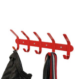 Red metal stubbs multi coat rack with five hooks perfect for organizing jackets and hats with coat hooks s955