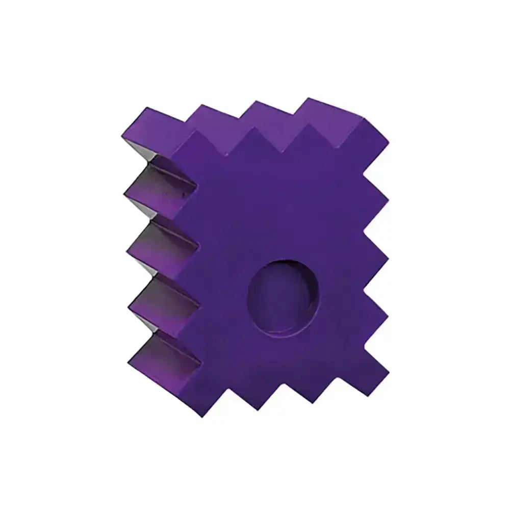 Purple pixelated gear-shaped stubbs pole block js60 with a central hole for adjusting pole heights