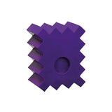 Purple pixelated gear-shaped stubbs pole block js60 with a central hole for adjusting pole heights