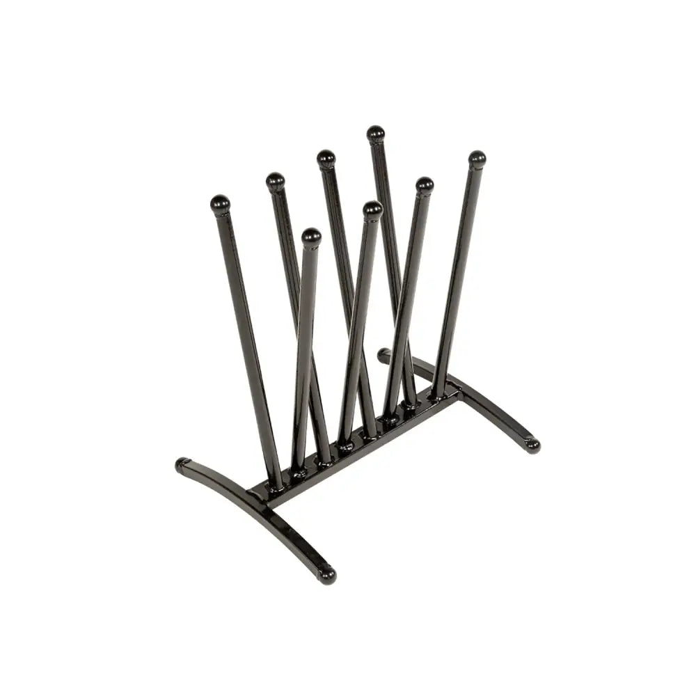 Stubbs porcupine rack s238 black metal free standing rack with rounded caps on each rod for shoe storage