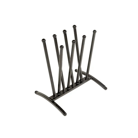 Stubbs porcupine rack s238 black metal free standing rack with rounded caps on each rod for shoe storage