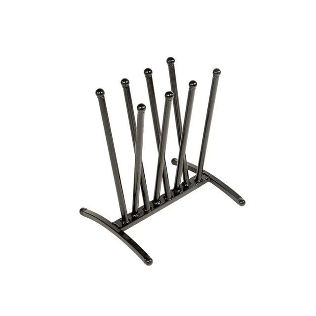 Stubbs porcupine rack s238 black metal free standing rack with rounded caps on each rod for shoe storage