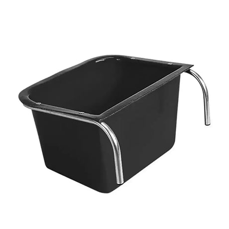 Stubbs portable manger large s5l black plastic horse feed trough with chrome handle and reinforced rim for durability