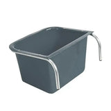Gray plastic feeding trough with stainless steel handle for stubbs portable manger large s5l simple use