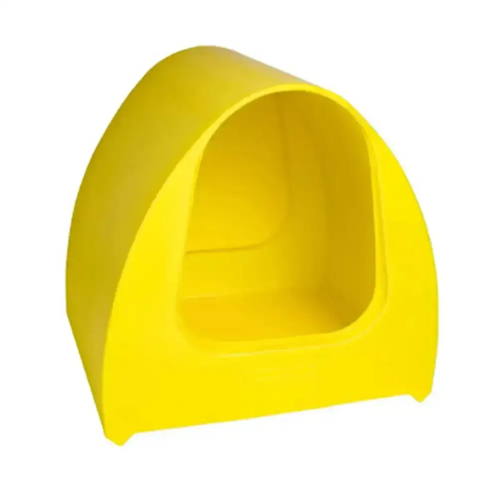 Bright yellow plastic pet bed with curved arched design from stubbs poultry palace for animal husbandry use