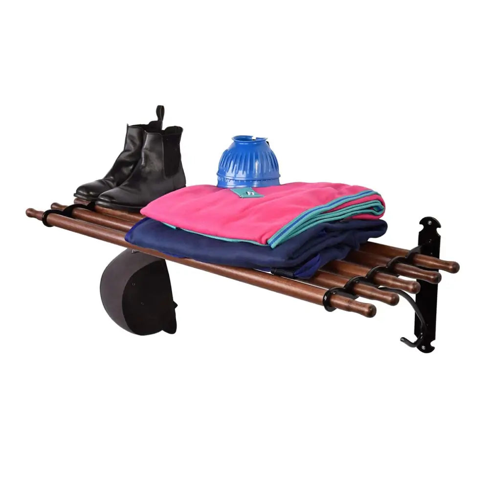 Bronze stubbs retro dry wall-mounted metal shoe rack with black brackets perfect for drying numnahs and gear