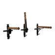 Black metal wall-mounted horse whip racks with wooden handles for stubbs retro folding saddle rack s1877 use