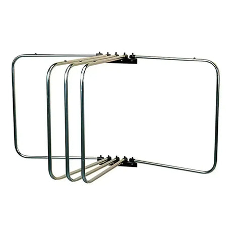 Stainless steel stubbs rug rack five arm with black mounting brackets for boat trailer hitch use