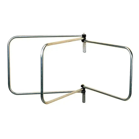 Chrome finished metal stubbs rug rack three arm s90 with sleek rectangular frame and adjustable mounting brackets popular swivelling design