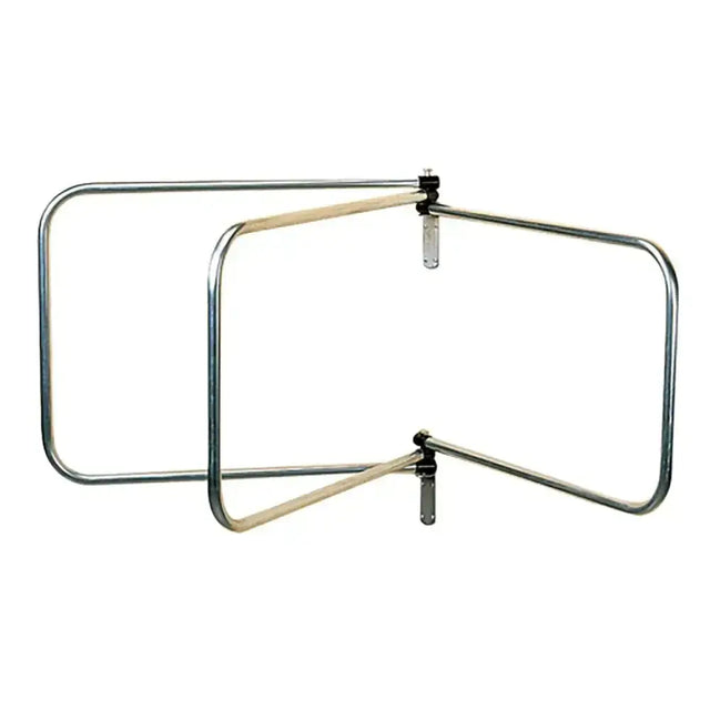 Chrome finished metal stubbs rug rack three arm s90 with sleek rectangular frame and adjustable mounting brackets popular swivelling design